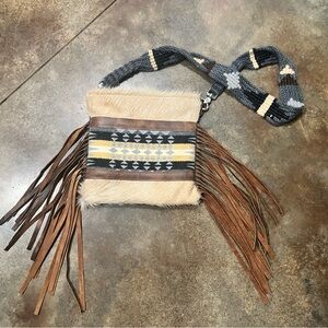 Western Leather Fringe Crossbody Bag